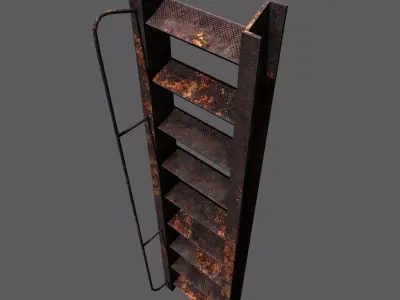 Rust ladder Free low-poly 3D model