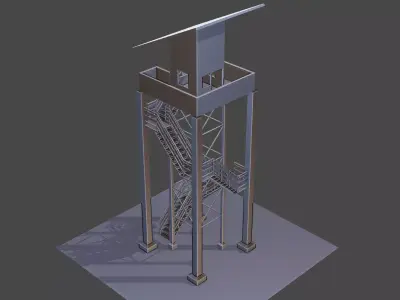 Defence Tower  lowpoly 3D 3D model