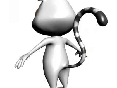 Cartoon Lemure Character Rigged Low-poly 3D model