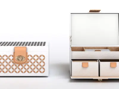 CHLOE SMALL JEWELRY BOX CREAM 3D model