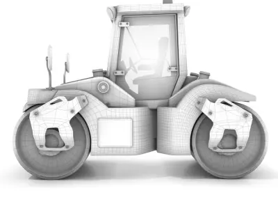 Cartoon RoadRoller 3D model