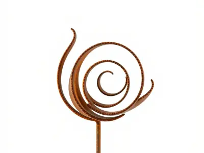 Spiral Rusted Metal Sculpture Model Pack Low-poly 3D model