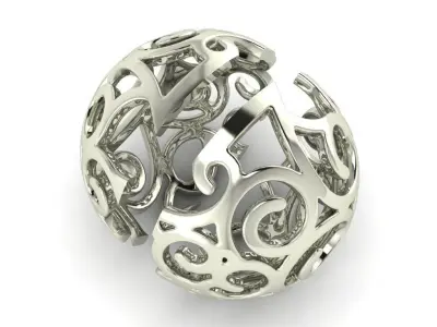 Ornament ball earring  450 3D print model