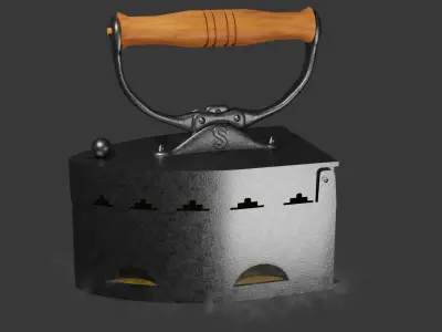 Old flat iron 3D model