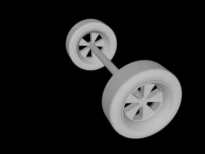 TOY CAR WHEELS WITH SHAFT - SPARE PARTS 3D print model