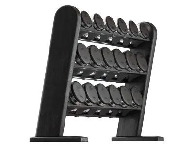 NOHrD Black DumbBells WeightBench Weight Rack  3D model