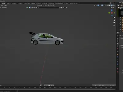 206 sport 4k Low-poly 3D model