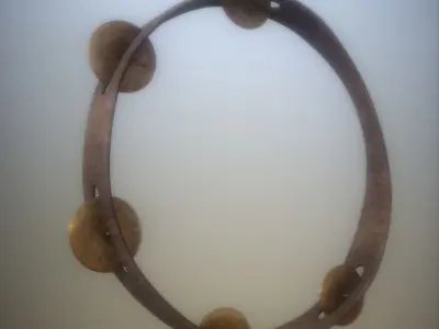 Low Poly Tambourine PBR metal ring Low-poly 3D model