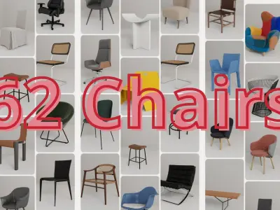 Pack Modern Chairs 3D model