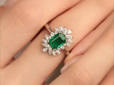 emerald ring 3D print model get