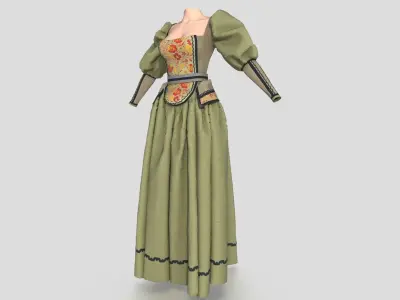 XVII CENTURY DRESS 3D model