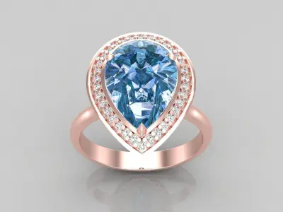 Ring M61 The luxury female ring with gems wedding 3D print model