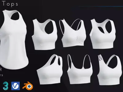 20 Piece Women Sportswear Clothing Pack 3D model