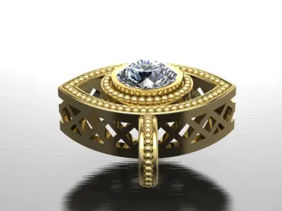 Devil Eye pendant with bail  3D print model