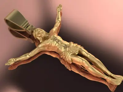 Jesus Pendant Jewelry Brand Gold 3D print model