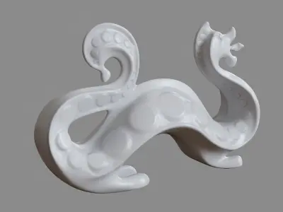 Decoration Ceramic Dragon 3D model