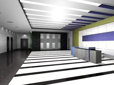 Luxury architectural Hall Lobby 3D model