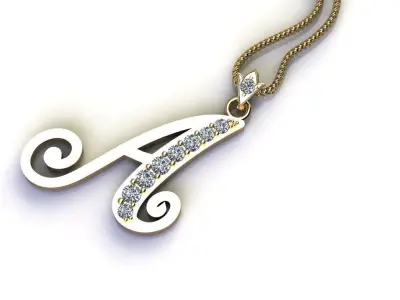 Alphabet V1 Font Style Pendant A 3D print model