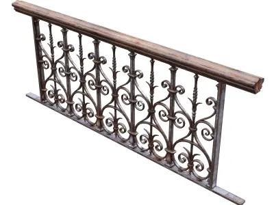 Forged Balcony Railing Pl22-DQ 3D model