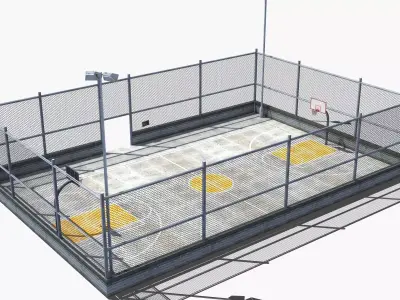 Neighborhood Basketball Court 3D model