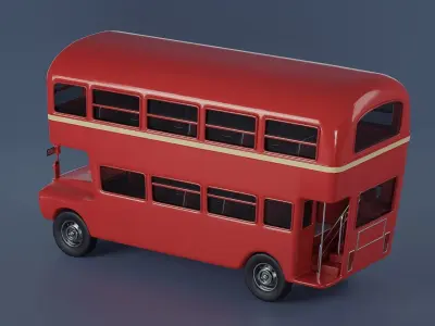 Stylized Double Decker Bus 3D model