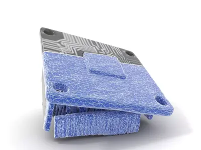 Sleek Circuit Chip model pack Low-poly 3D model