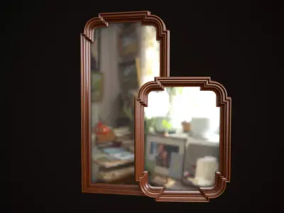 Vintage mirrors Low-poly 3D model