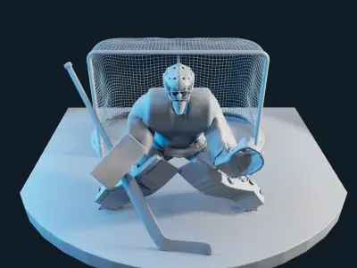 HOCKEY GOALIE POSE 1 NO TEXTURE  3D print model