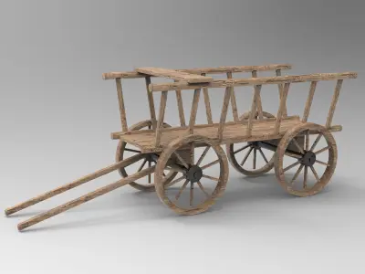 Wooden Cart 3D model