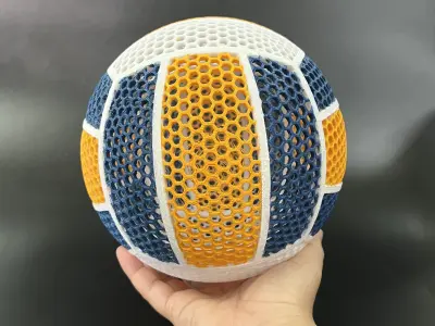 AIRLESS VOLLEYBALL - STL - 3MF MULTICOLOR 3D print model