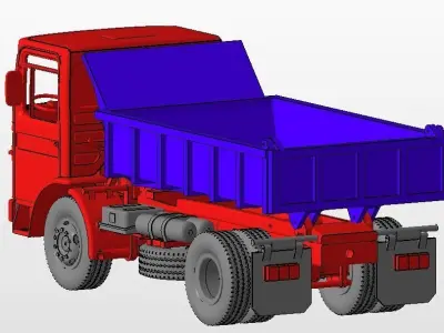 Dump truck Saviem 7 Ton 3D print model