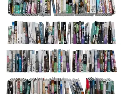 Books 150 pieces 1-2-2 Low-poly 3D model