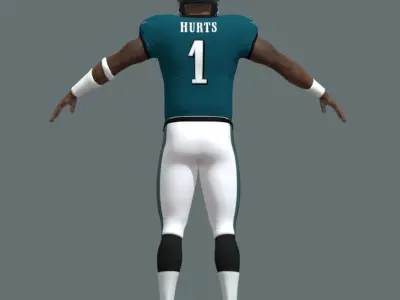 T-Pose Rigged Jalen Hurts Philadelphia Eagles NFL 3D model