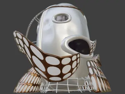 Solarpunk PBR  sci-fi building 3D model