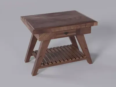Dark Wooden Console Table Low-poly 3D model