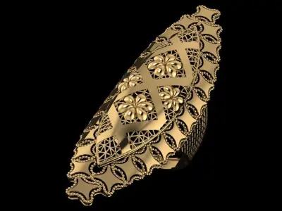 Women ring Engagement ring arabic style ring  3D print model 3D print model