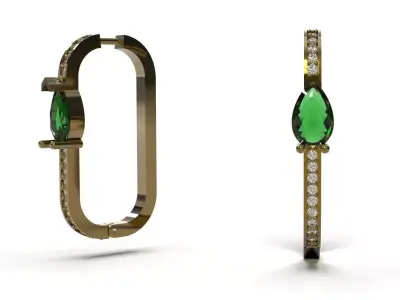3D File Modern Hoop cad Earrings model je0165 3D print model
