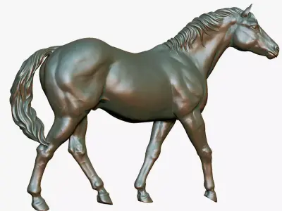 Horse Statue Sculpture 2 for 3D printing and CNC carving 3D print model