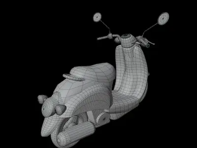 Low poly MOTORCYCLES VESPA RETRO SCOOTER Low-poly 3D model