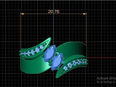 LUXURY DIMOND ENGAGEMENT RING 3D PRINTABLE MODEL 3D print model
