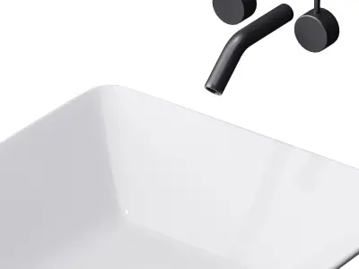 White Vessel Sink washbasin 3D model
