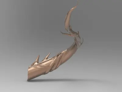 Celtic Carved ivy horn collection  Low-poly 3D model