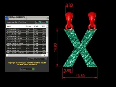 X Letter Alphabet Tiles Texture Pendant 3D Print Model 3D print model