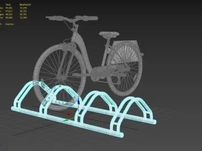 Bike Rack M04 Low-poly 3D model