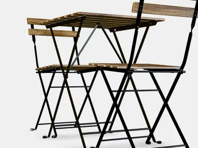 TARNO table2 chairs-outside Low-poly 3D model