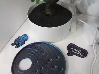 Cosmic decorative palette with the solar system and orbits 3D print model