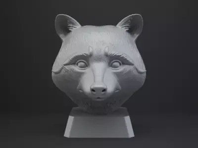 Raccoon Bust - Animal Figurine 3D print model