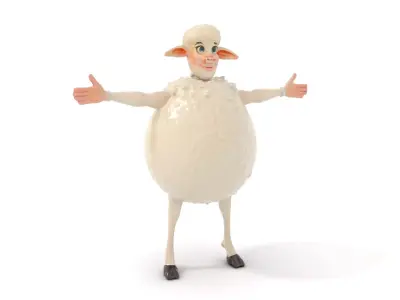 Curly Sheep model pack Low-poly 3D model