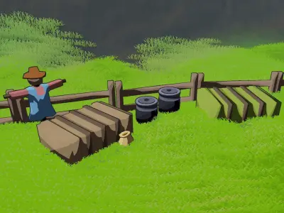 Farm Animals Pack - Stylized Low poly 3D Models Low-poly 3D model