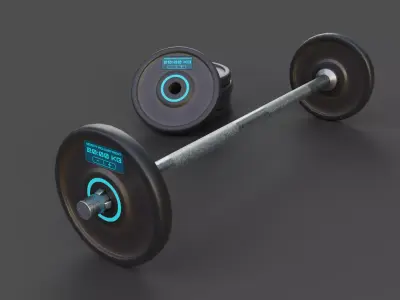 Futuristic Barbell Low-poly 3D model